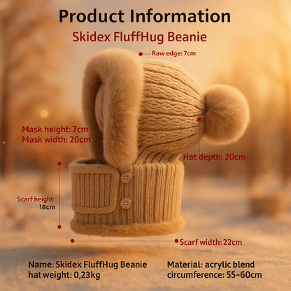 3 in 1 Winter Beanie Hat Scarf Mask Hat For Women