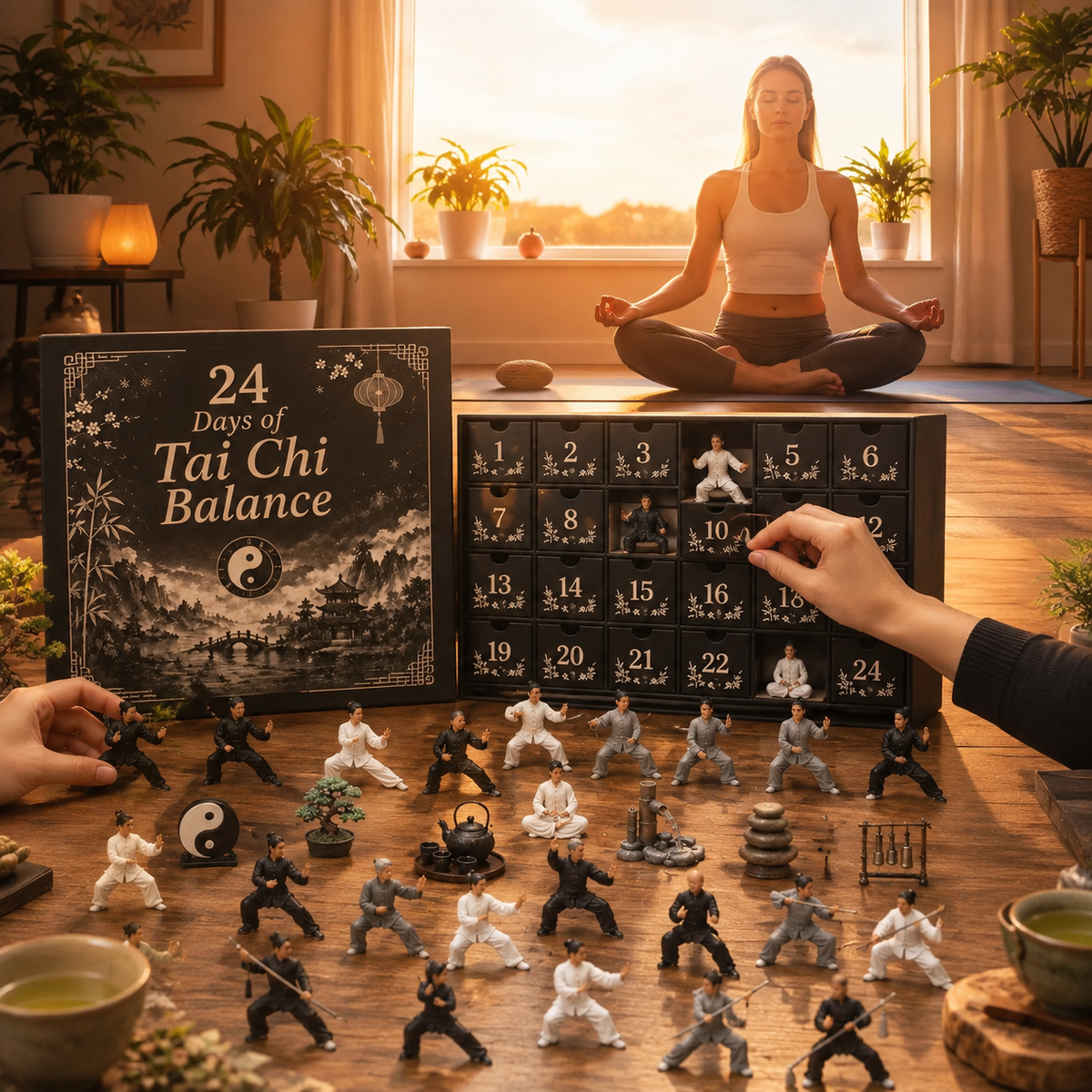 2026 Days of Tai Chi Balance Blind Box - 24-Day Festive Countdown, Tai Chi Collectible Figures Blind Box