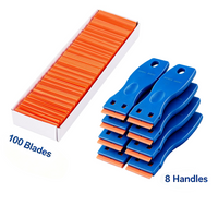 8 Handles + 100 Plastic Blades
