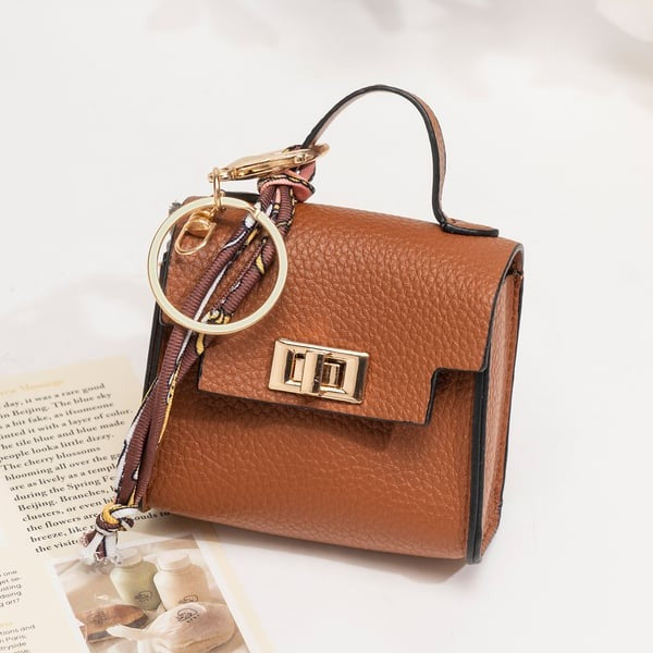 🔥Last Day Only $9.99👜Mini Square Bag Pendant Keychain- High Quality Leather with Colorful Strap, Cute Car Keychain & Bag Charm Accessory