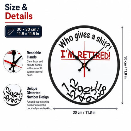 ⏰ Who Cares What Time It Is? You’re Retired! 🎉Funny Retirement Wall Clock