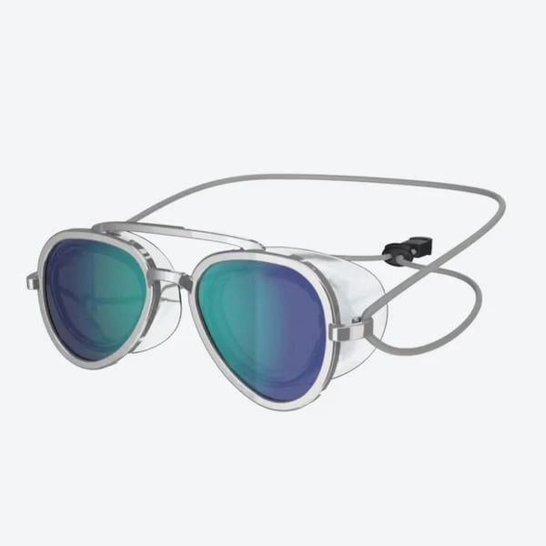 👓 Sunny Swim Goggles – UV Protection, Wide View, Chic Sunglass Look