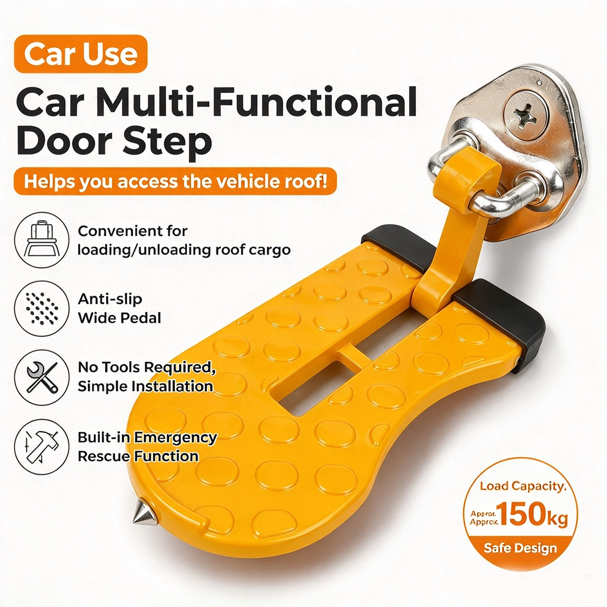 dht™⭐Universal Car Roof Rack Step🚗Foldable Roof Rack Door Lock, Easy to Get in and Out of Car