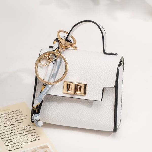 🔥Last Day Only $9.99👜Mini Square Bag Pendant Keychain- High Quality Leather with Colorful Strap, Cute Car Keychain & Bag Charm Accessory