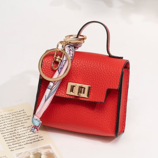 🔥Last Day Only $9.99👜Mini Square Bag Pendant Keychain- High Quality Leather with Colorful Strap, Cute Car Keychain & Bag Charm Accessory