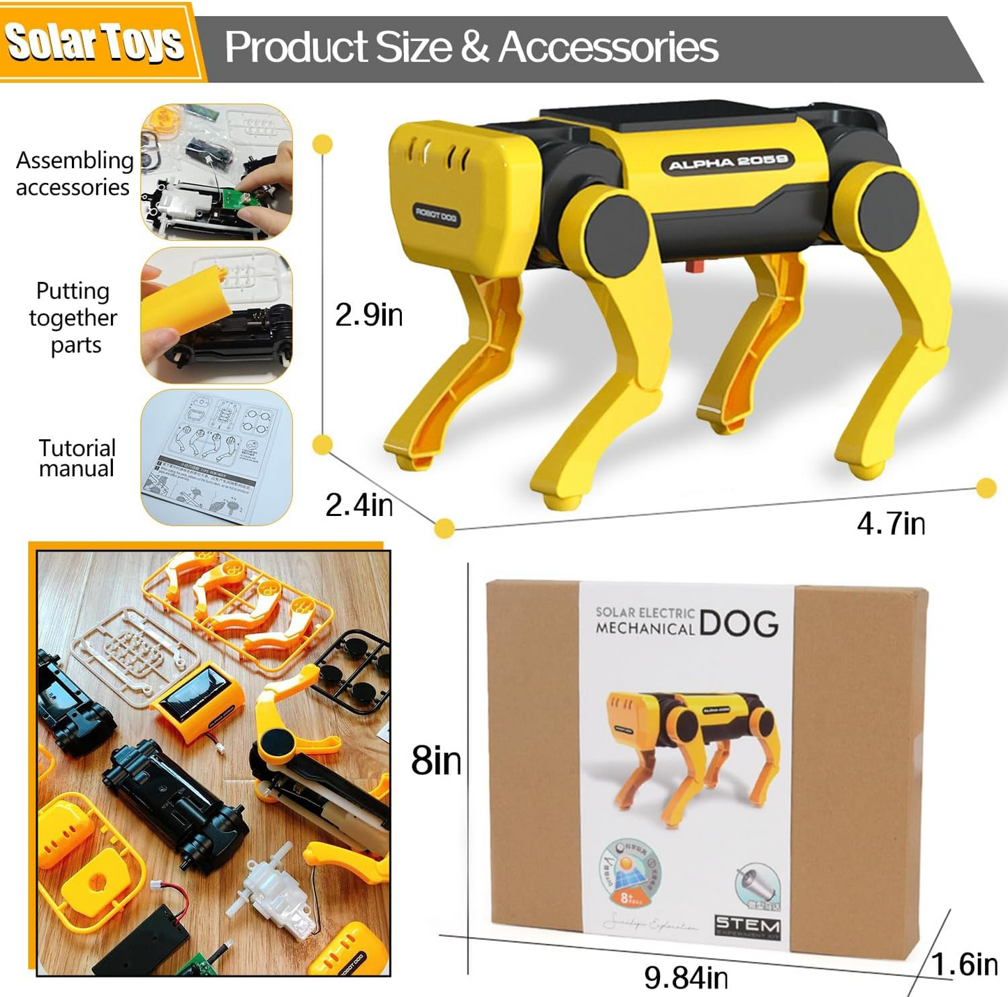 🤖Intelligent robot dog☀️powered by solar energy💡promoting children's intelligence