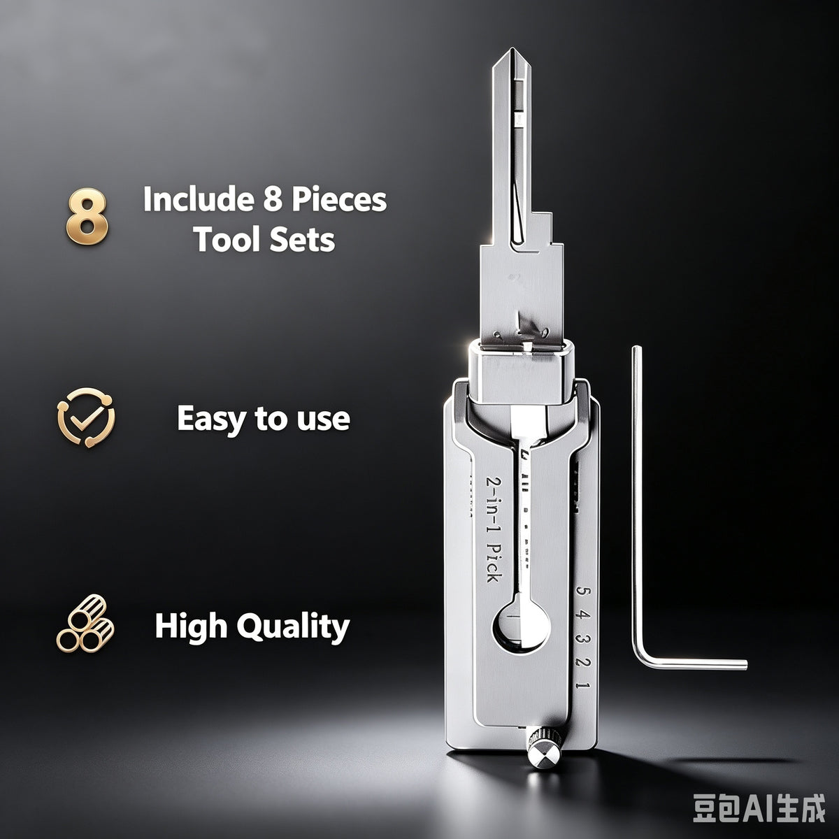 🔑 SS001 Pro Locksmith Tool Set — Stainless Steel, Precision Decoder & Pick