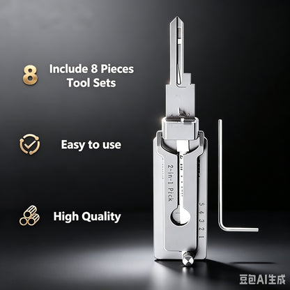 🔑 SS001 Pro Locksmith Tool Set — Stainless Steel, Precision Decoder & Pick