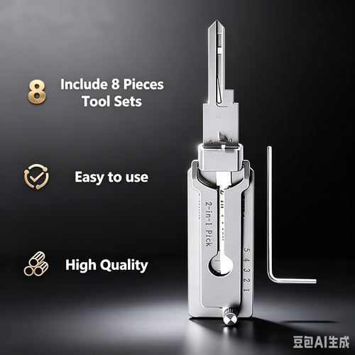 🔑 SS001 Pro Locksmith Tool Set — Stainless Steel, Precision Decoder & Pick