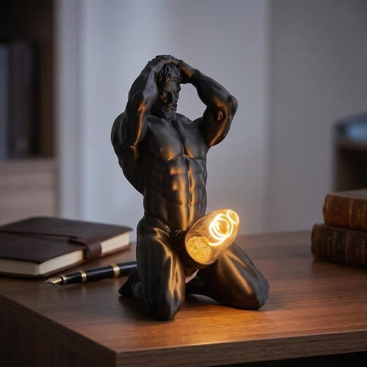 🔥Bold Male Figure Table Lamp, Artistic Statue Light