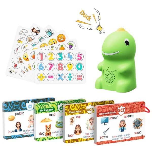 🦖 Dino Talking Cards — Montessori Phonics & Sight Words Set