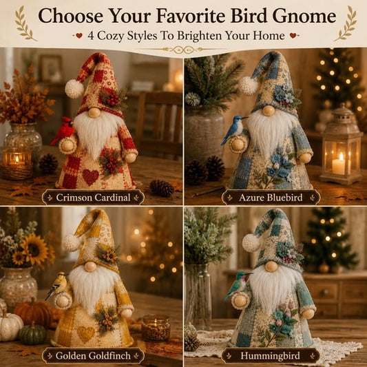 🐦 Patchwork Bird Gnome Light Collection