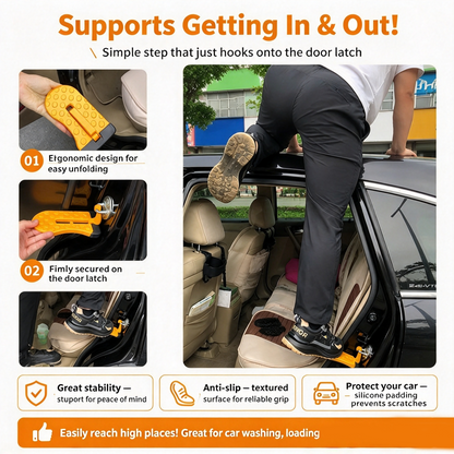 dht™⭐Universal Car Roof Rack Step🚗Foldable Roof Rack Door Lock, Easy to Get in and Out of Car