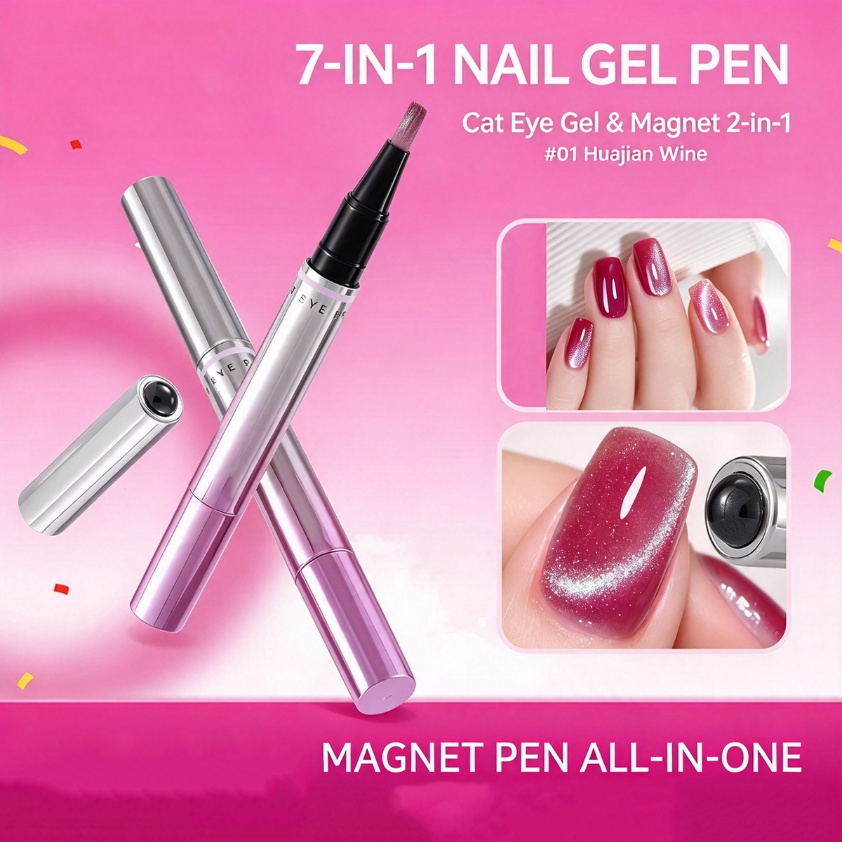 dht™⭐Mailing cat eye pen - magnetic attachment integrated nail trimming tool