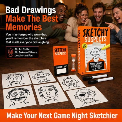 🚨 Sketchy Suspects Police Sketch Party Game✏️