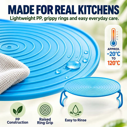 🍽️ 2-in-1 Microwave Plate Stacker & Heat-Resistant Trivet – Double Your Microwave Space