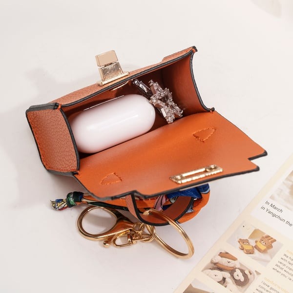 🔥Last Day Only $9.99👜Mini Square Bag Pendant Keychain- High Quality Leather with Colorful Strap, Cute Car Keychain & Bag Charm Accessory