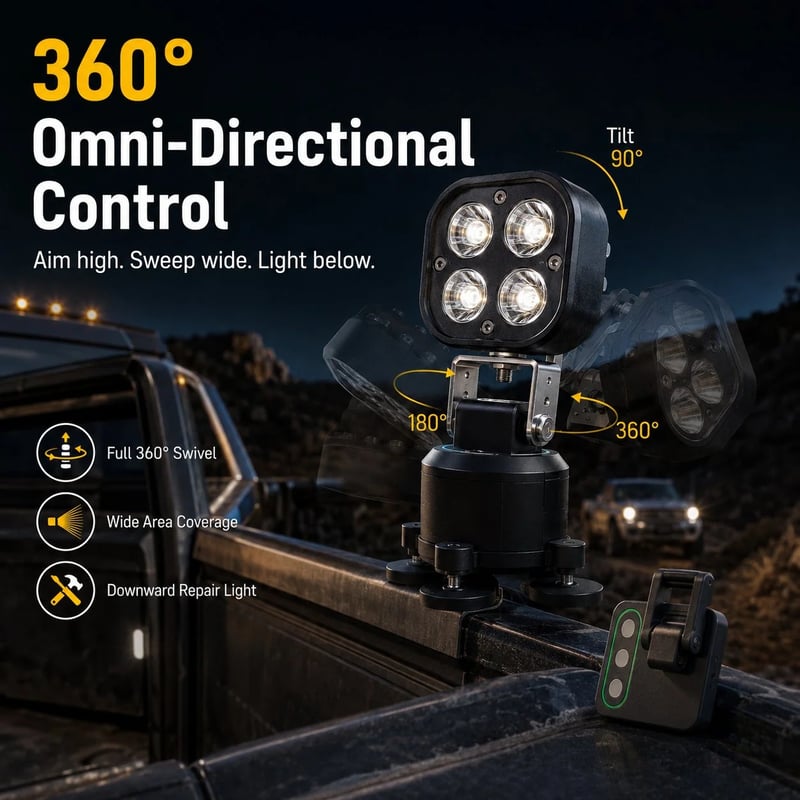 🌙 💡 Omni-Directional 360-degree rotation LED Pod Light