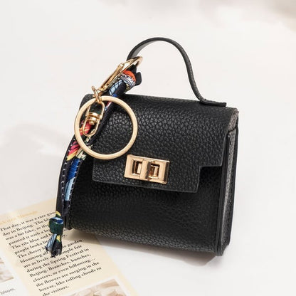 🔥Last Day Only $9.99👜Mini Square Bag Pendant Keychain- High Quality Leather with Colorful Strap, Cute Car Keychain & Bag Charm Accessory