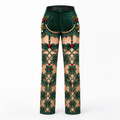 dht™⭐Christmas Funny Illusion 3D Thong Print Plaid Straight Sweatpants