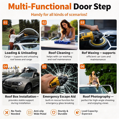 dht™⭐Universal Car Roof Rack Step🚗Foldable Roof Rack Door Lock, Easy to Get in and Out of Car