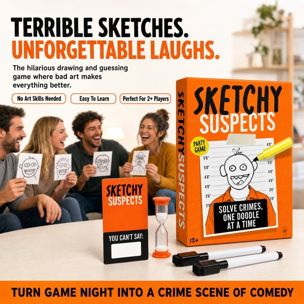 🚨 Sketchy Suspects Police Sketch Party Game✏️