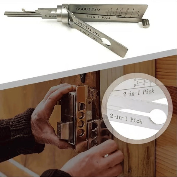 🔑 SS001 Pro Locksmith Tool Set — Stainless Steel, Precision Decoder & Pick