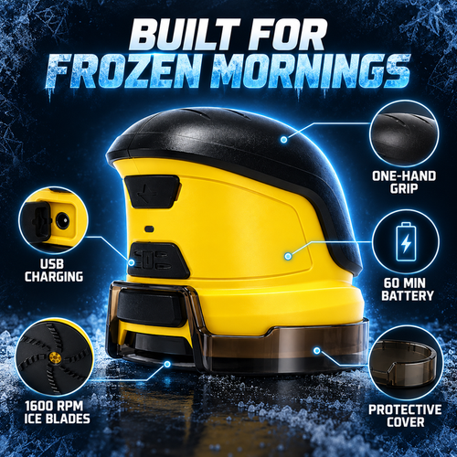 Electric Ice Scraper for Car Windshield, Rechargeable Handheld Auto Ice Remover, Portable Heated Snow Scraper for Winter Vehicle Frost Removal
