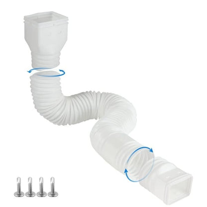 🏡 Flexible Rain Gutter Downspout Extension Kit – Adjustable 22"-63" Drain Pipe with Leaf Filter for Foundation Protection