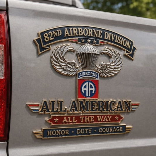 🪂U.S. Army 82nd Airborne Division Tribute Metal Car Emblem
