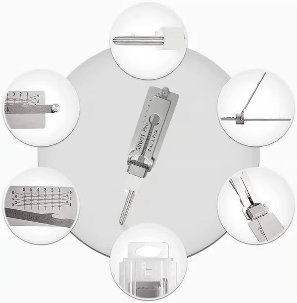 🔑 SS001 Pro Locksmith Tool Set — Stainless Steel, Precision Decoder & Pick
