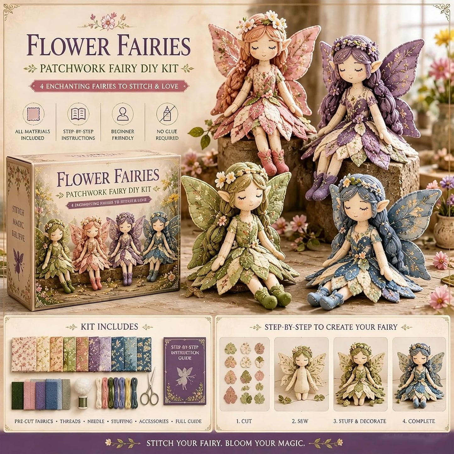 Fairies Patchwork Sewing Kit