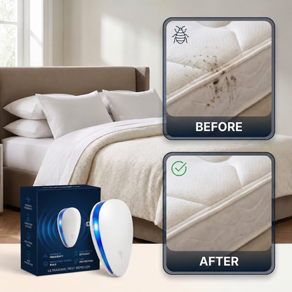 Ultrasonic Pest Repeller – permanently repels bed bugs & 14 other pests