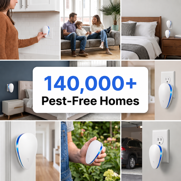 Ultrasonic Pest Repeller – permanently repels bed bugs & 14 other pests
