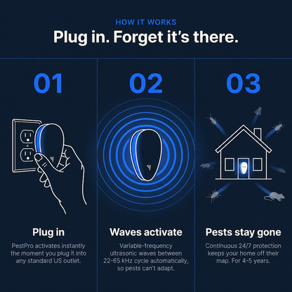 Ultrasonic Pest Repeller – permanently repels bed bugs & 14 other pests