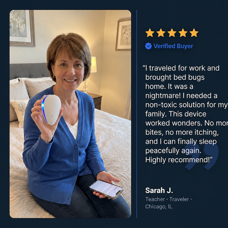 Ultrasonic Pest Repeller – permanently repels bed bugs & 14 other pests