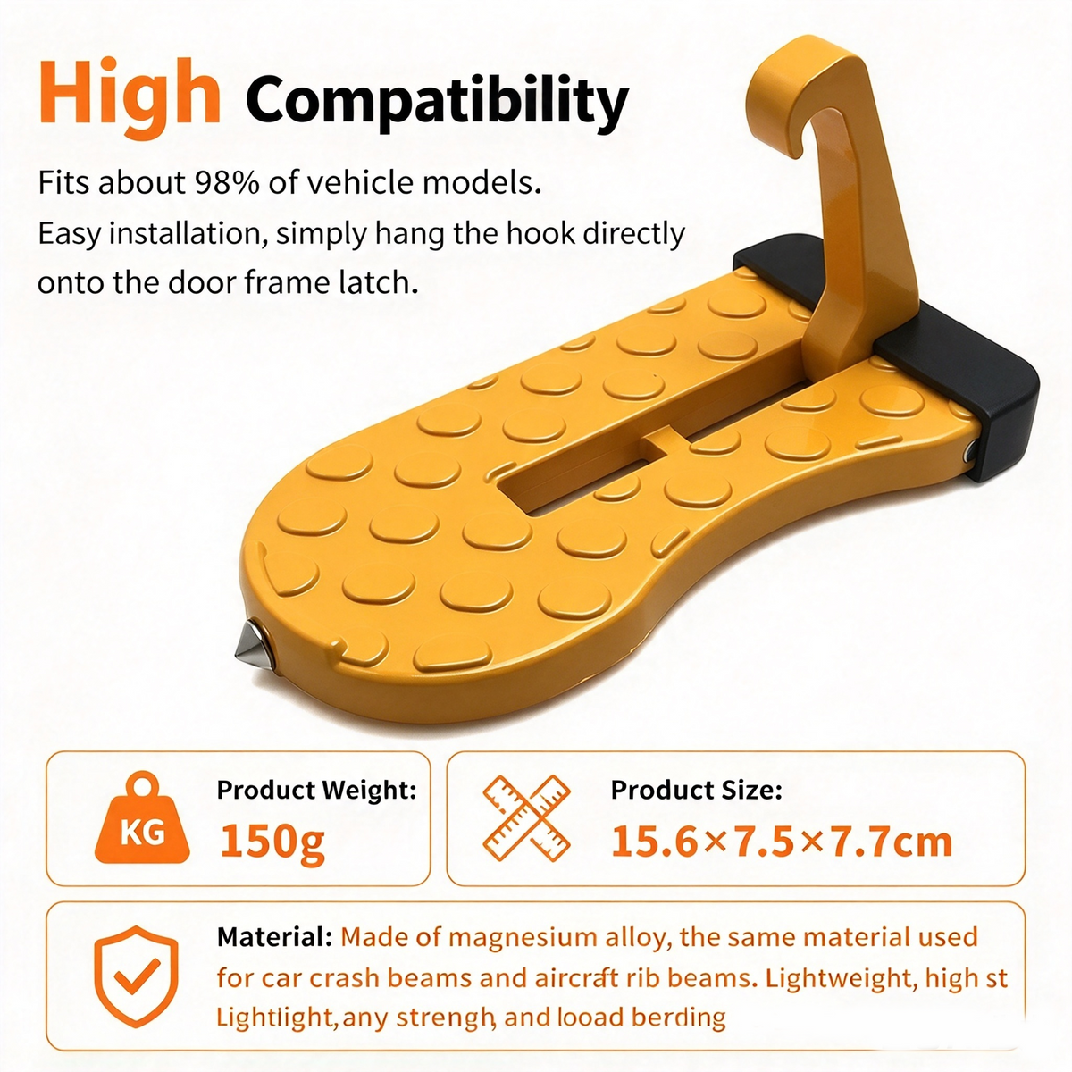 dht™⭐Universal Car Roof Rack Step🚗Foldable Roof Rack Door Lock, Easy to Get in and Out of Car