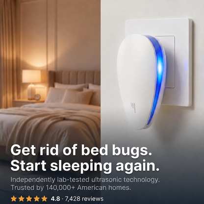 Ultrasonic Pest Repeller – permanently repels bed bugs & 14 other pests