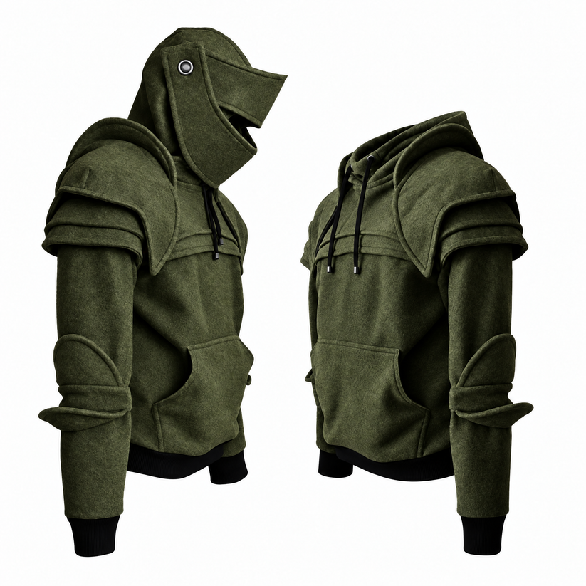 🛡️Knight Cosplay Hoodie – Medieval Fantasy Streetwear Pullover!