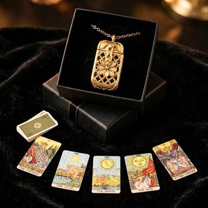 🎄💝Tarot Card Necklace with Mini Tarot Cards