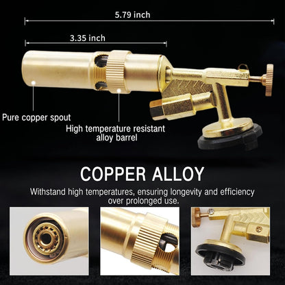 🔥Copper Alloy Butane Torch Head✅️Adjustable Flame Kitchen Torch😋Handheld Blow Lighter for BBQ