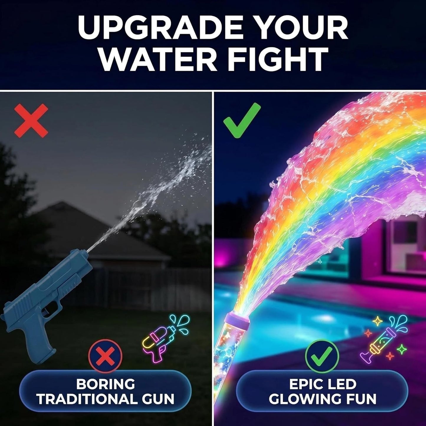 🔥LAST DAY 50% OFF🌈Glowing Rainbow LED Water Blaster