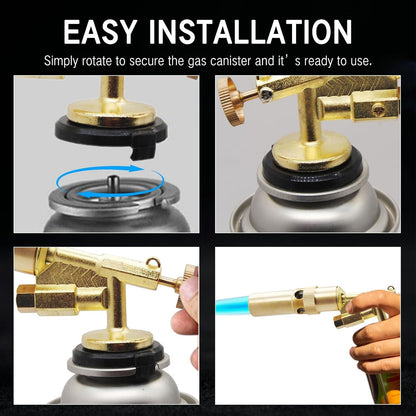 🔥Copper Alloy Butane Torch Head✅️Adjustable Flame Kitchen Torch😋Handheld Blow Lighter for BBQ