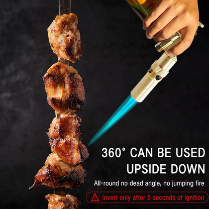 🔥Copper Alloy Butane Torch Head✅️Adjustable Flame Kitchen Torch😋Handheld Blow Lighter for BBQ