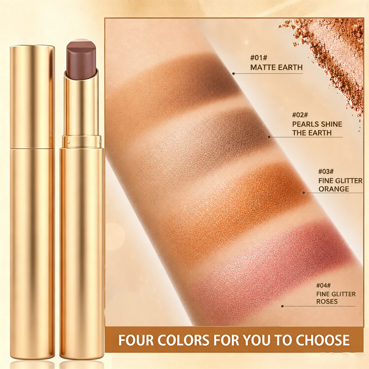 dht™⭐3-in-1 Eyeshadow Stick – Waterproof Long-Wear Shimmer Eye Makeup