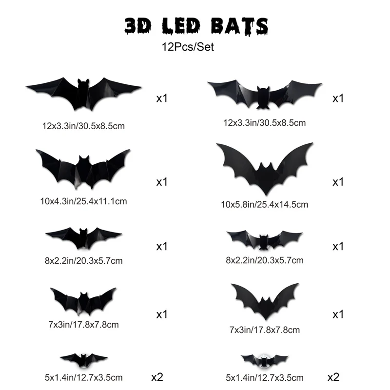 🦇Halloween 3D Bat LED Wall Light Decor