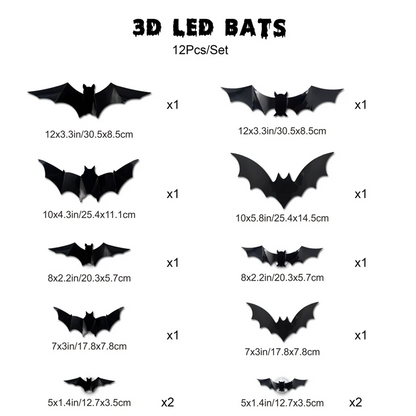 🦇Halloween 3D Bat LED Wall Light Decor