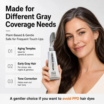 Unisex Grey Coverage Hair Dye with Hair Care