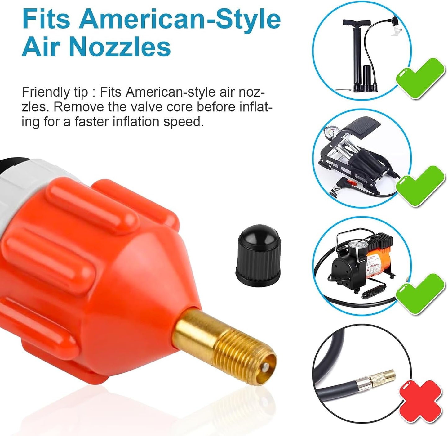 🚢Inflatable Boat Sup Pump Adaptor🚀Air Valve Adapter Set