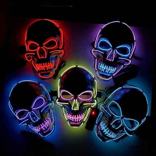 Halloween Cold Light Line Skull Luminous Mask 